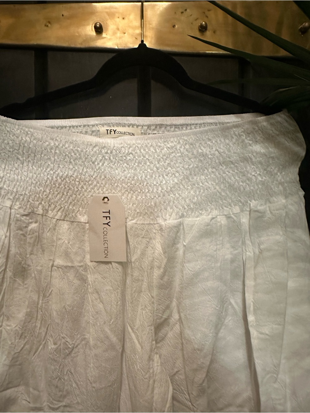 NWT TYF COLLECTION Lightweight White Wide-Leg Beach Palazzo Pants coverup Sz Lg - Picture 3 of 7